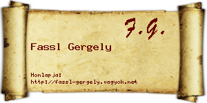 Fassl Gergely névjegykártya